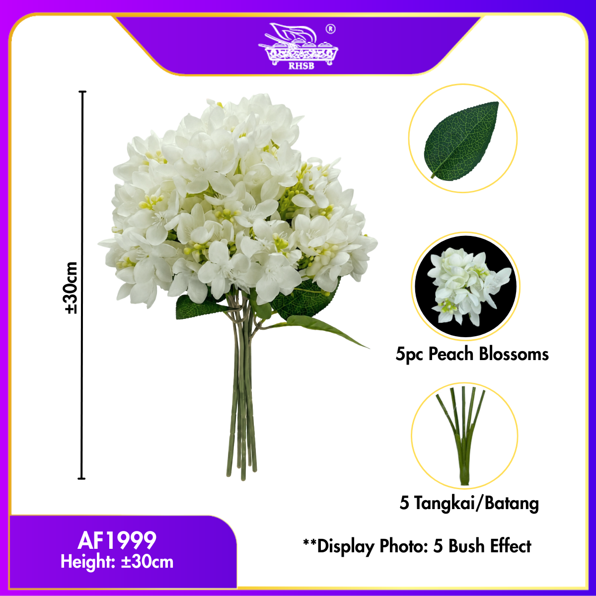 [1 PC] PEACH BLOSSOM FLOWER / KENYA ROSE / BUNGA HIASAN / ARTIFICIAL FLOWER / FLOWER / AF1999