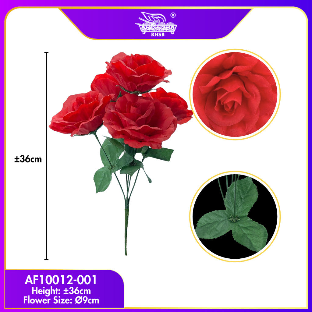 [1SET] 5 HEADS ARTIFICIAL ROSE/ HAND BOUQUET/ BUNGA ROSE/ BUNGA HIASAN/ BUNGA DULANG/ BUNGA ROS TIRUAN / AF10012