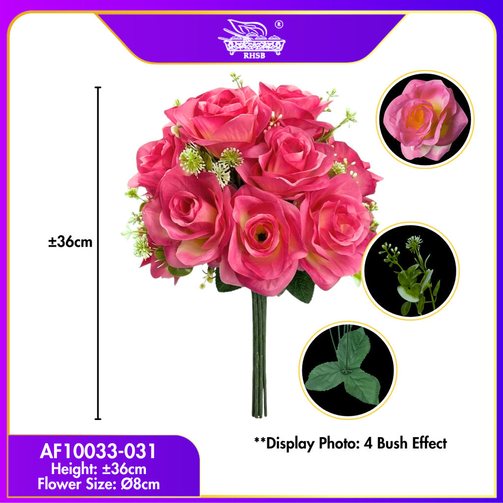 [1 PC] 37cm | Bunga Rose Tiruan 5Kuntum |Bunga Hiasan Rumah |Gubahan Hantaran |Artificial Rose Bouquet for Home & Wedding Decor AF10033
