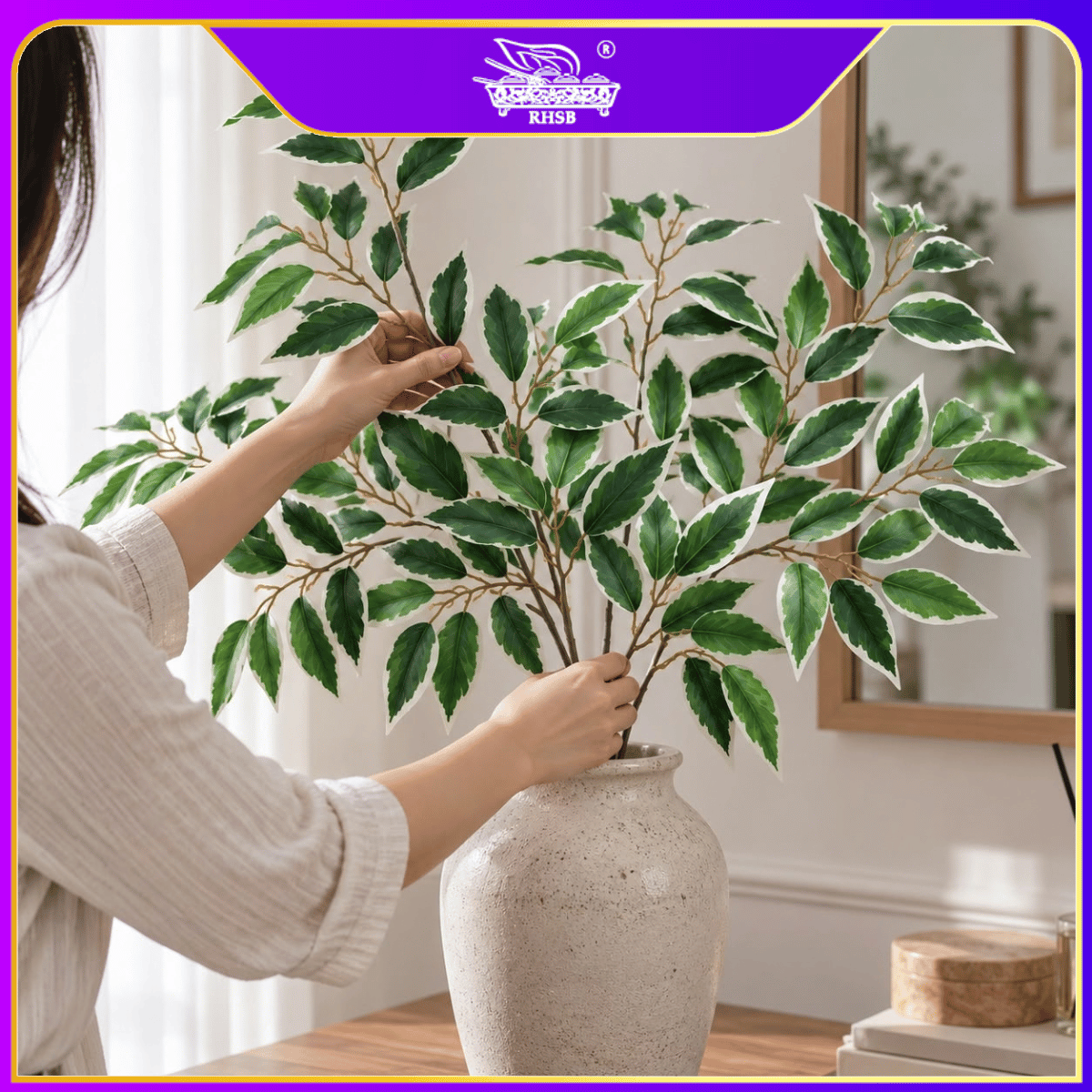 [1 PC] ARTIFICIAL LEAF / BANYAN LEAVES BRANCH / DAUN TIRUAN / DAUN HIASAN / ARTIFICIAL FICUS LEAF / HOME DECOR / LF4561-LF4562