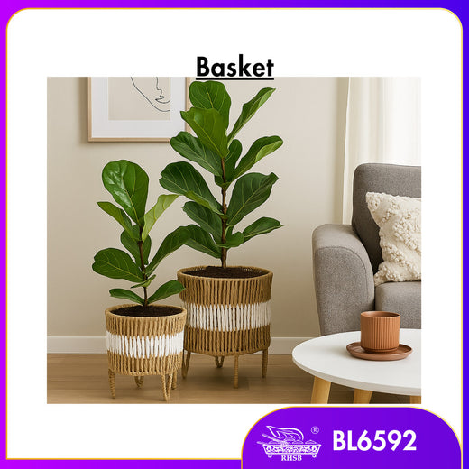 [1 PC] Eco-Friendly Rattan Woven Planter Basket /Pasu Pokok / Flower Pot / Pasu Pokok Hiasan BL6592
