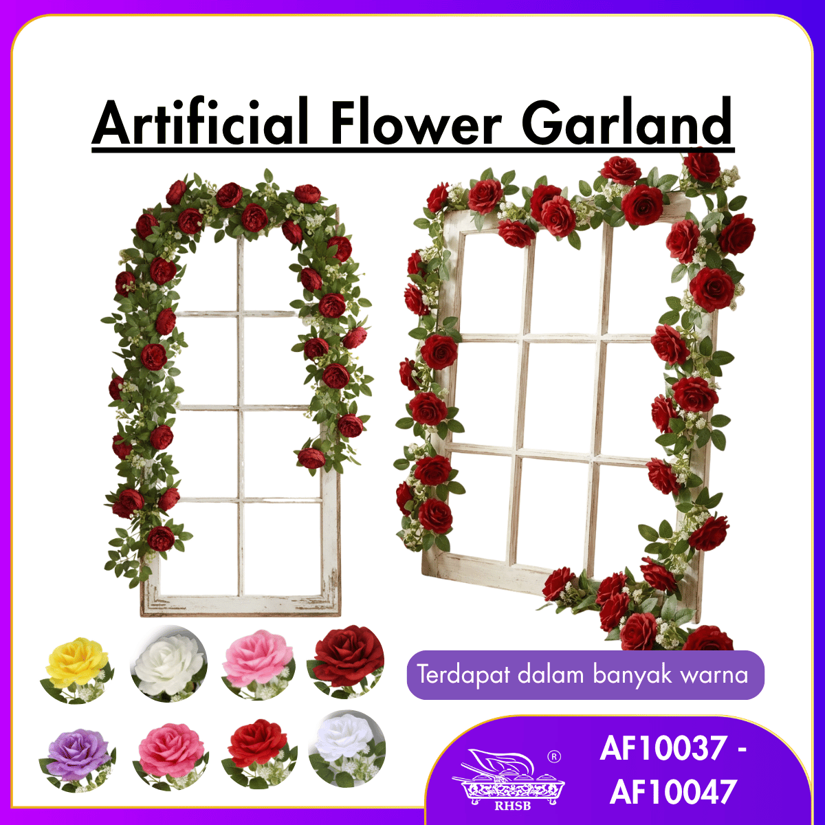 [1 PC] 2.4M Artificial Rose Flower Vine | Bunga Rose Tiruan Menjalar Hiasan Kahwin Pelamin Dinding