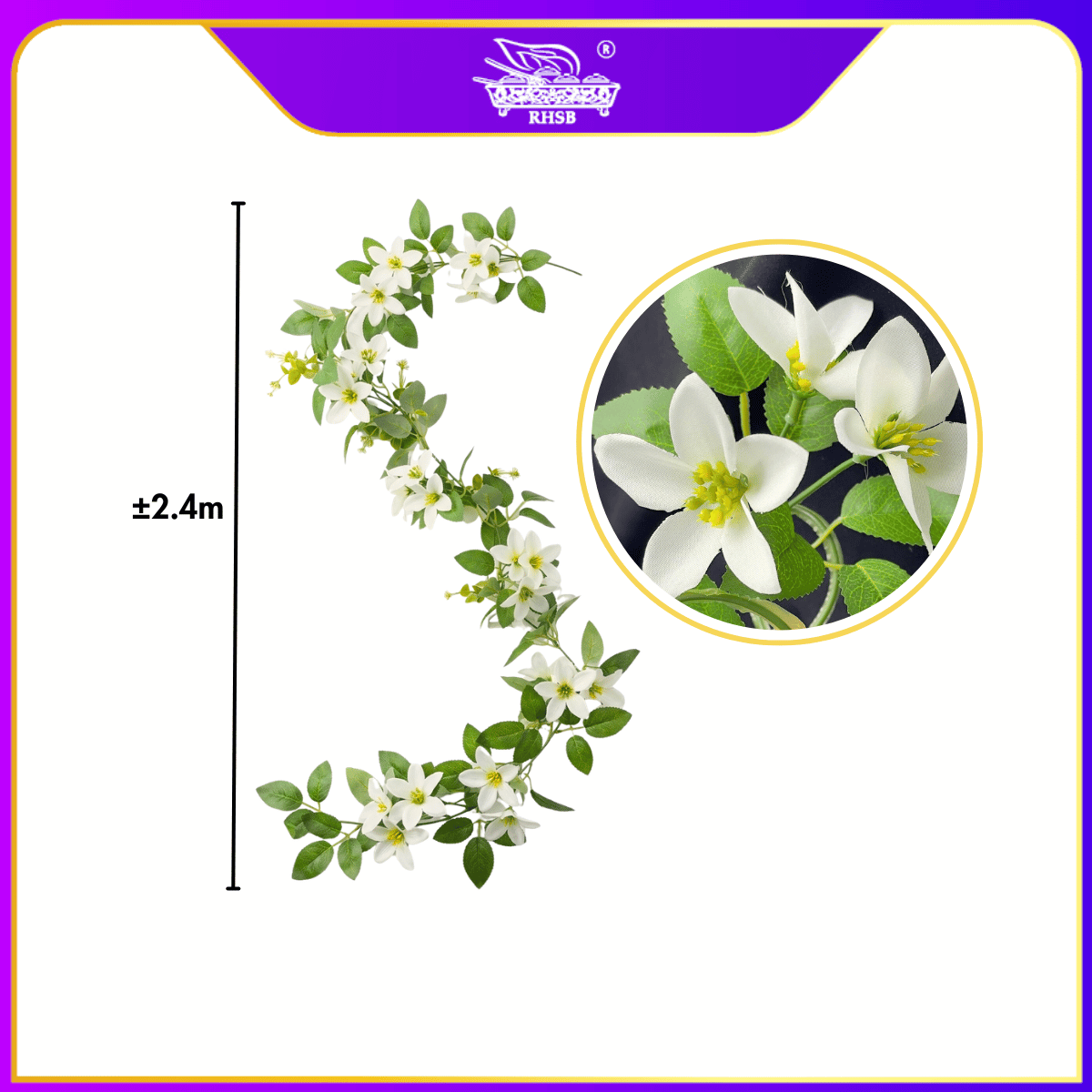 [1PC] 240CM Bunga Tiruan Kemuning Muraya | Garland Hiasan Pelamin Backdrop Wedding AF10046