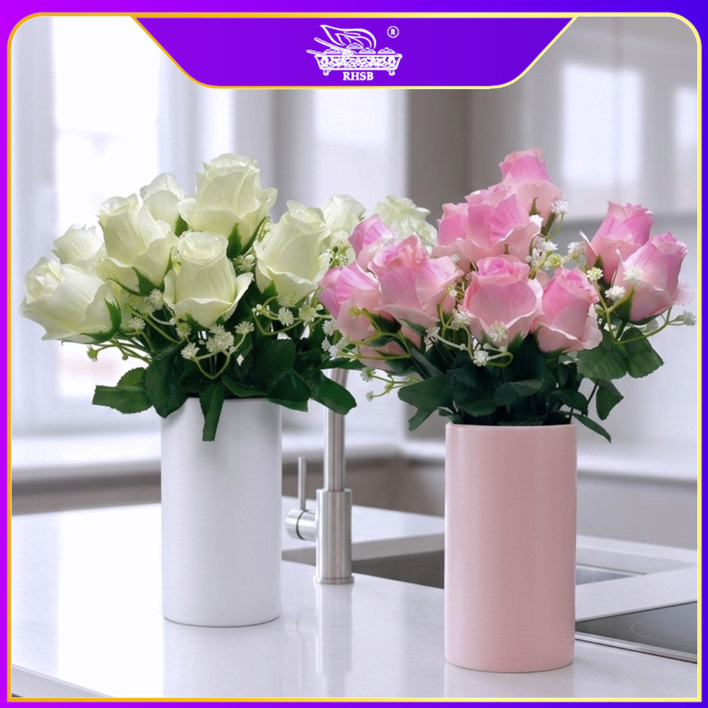 [1PC] Rosebud Artificial Flower | Bunga Ros | 5 Heads | Silk Flower Bouquet | Party | Wedding | Home Decoration AF10036