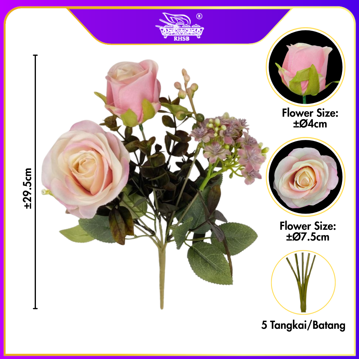 [1 PC] BUNGA TANGAN / HAND BOUQUET / BUNGA ROSE / ROSE / BUNGA HIASAN / BUNGA MURAH / ARTIFICIAL FLOWER / FLOWER AF10000