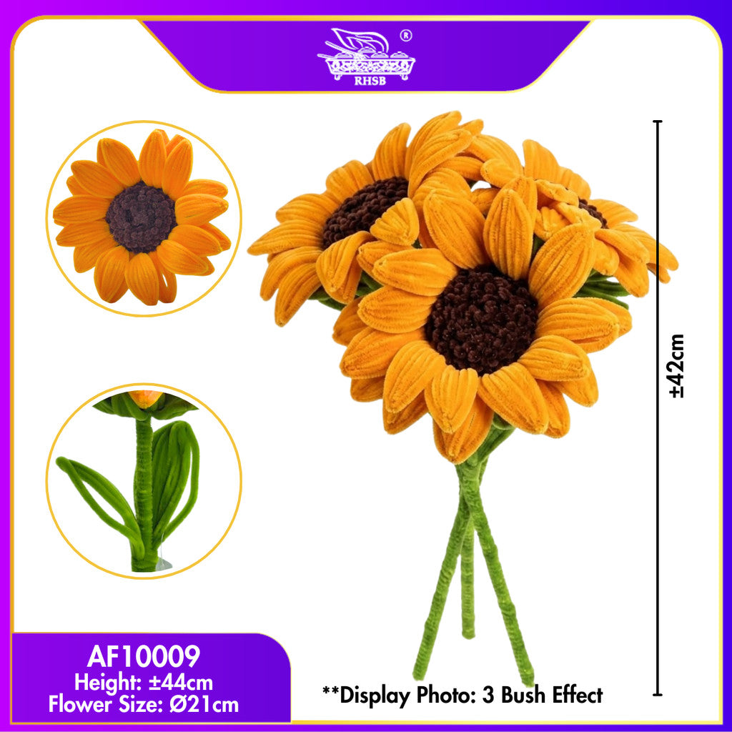 [1PC] Handmade Bunga Kawat Bulu Matahari | Sunflower Chenille Stem | Hadiah Graduation Birthday AF10009-AF10011