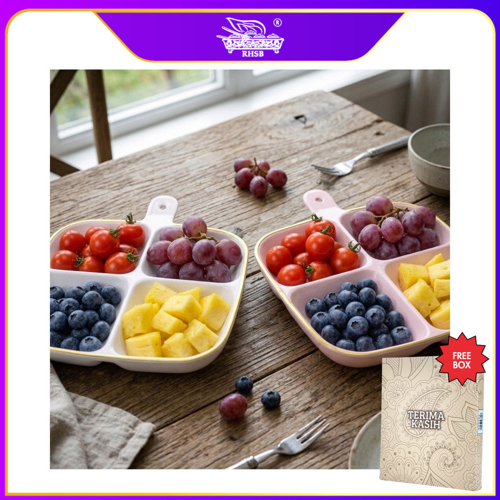 [10 SET] Doorgift Kahwin Pinggan Petak 4 Bahagian | Tray Sos Buah Kuih Snek Hidangan Tetamu GF6407-GF6408