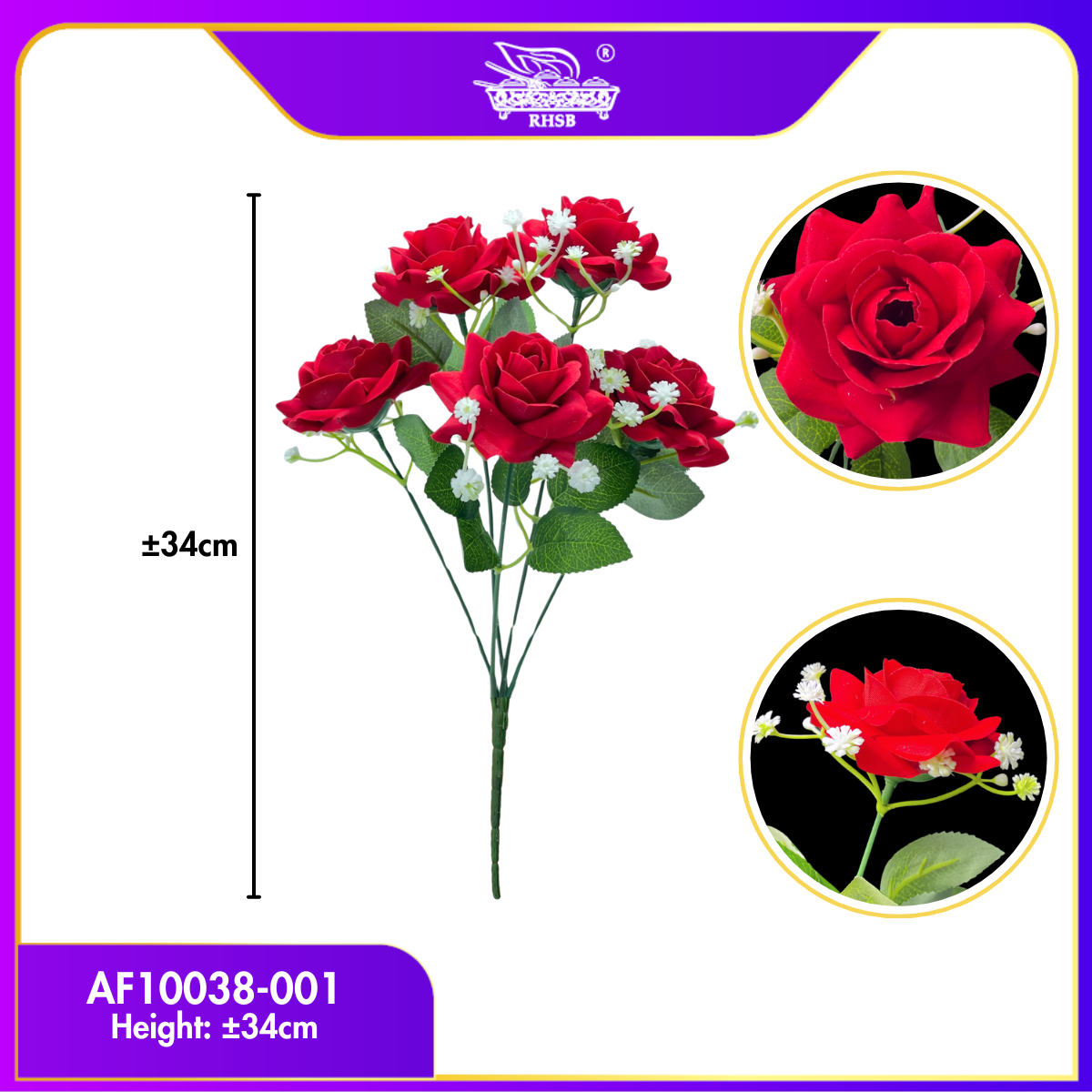 [1 PC] Diamond Rose Luxury Velvet Silk Bouquet | Elegant Wedding & Engagement | Anniversary Decor | Bunga Kahwin / Pengantin AF10038-001