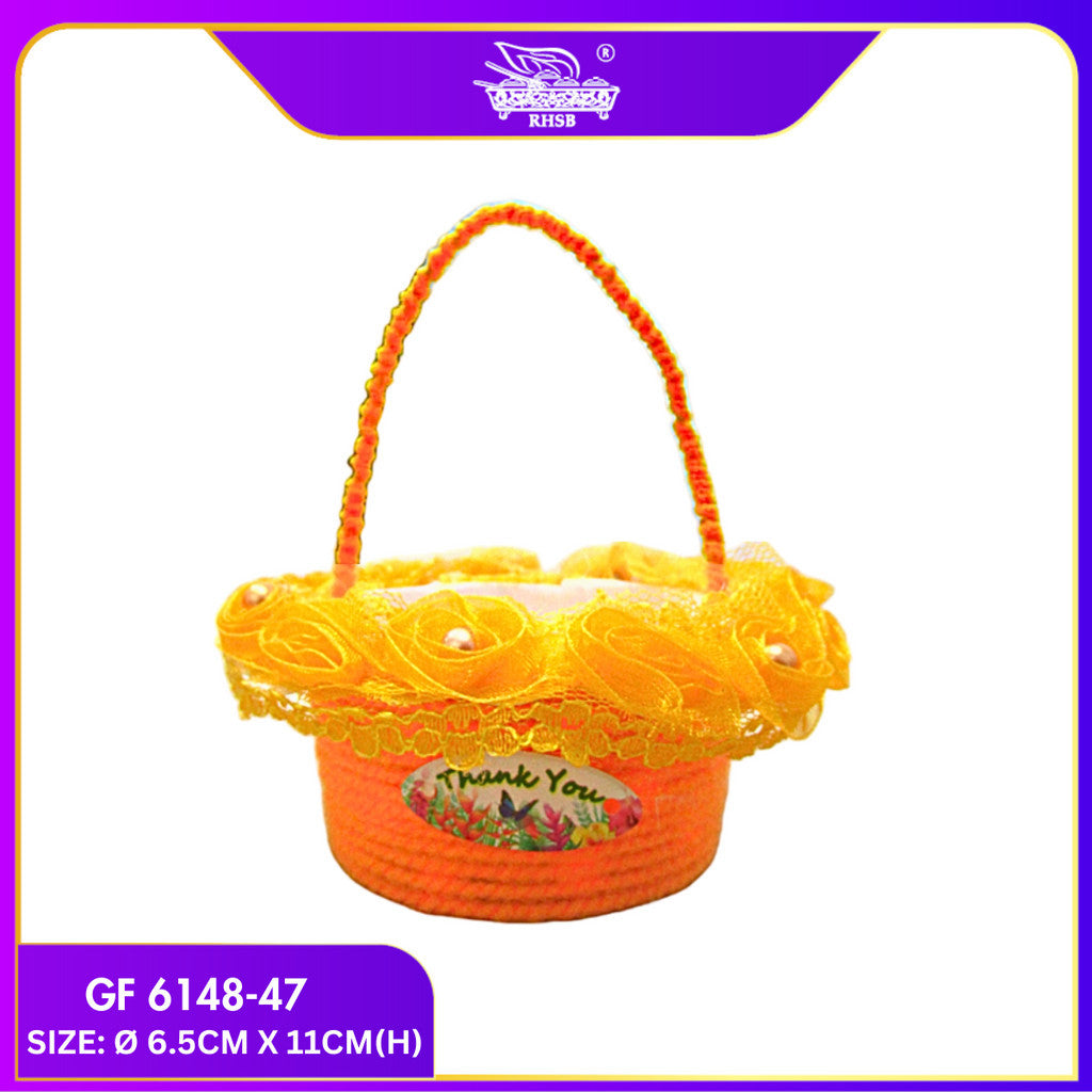 [1 PC] PROMOSI  DOORGIFT BASKET MINI/ BEKAS GULA-GULA /WEDDING DOORGIFT /DOORGIFT CANDY / BEKAS COKLAT GF6148