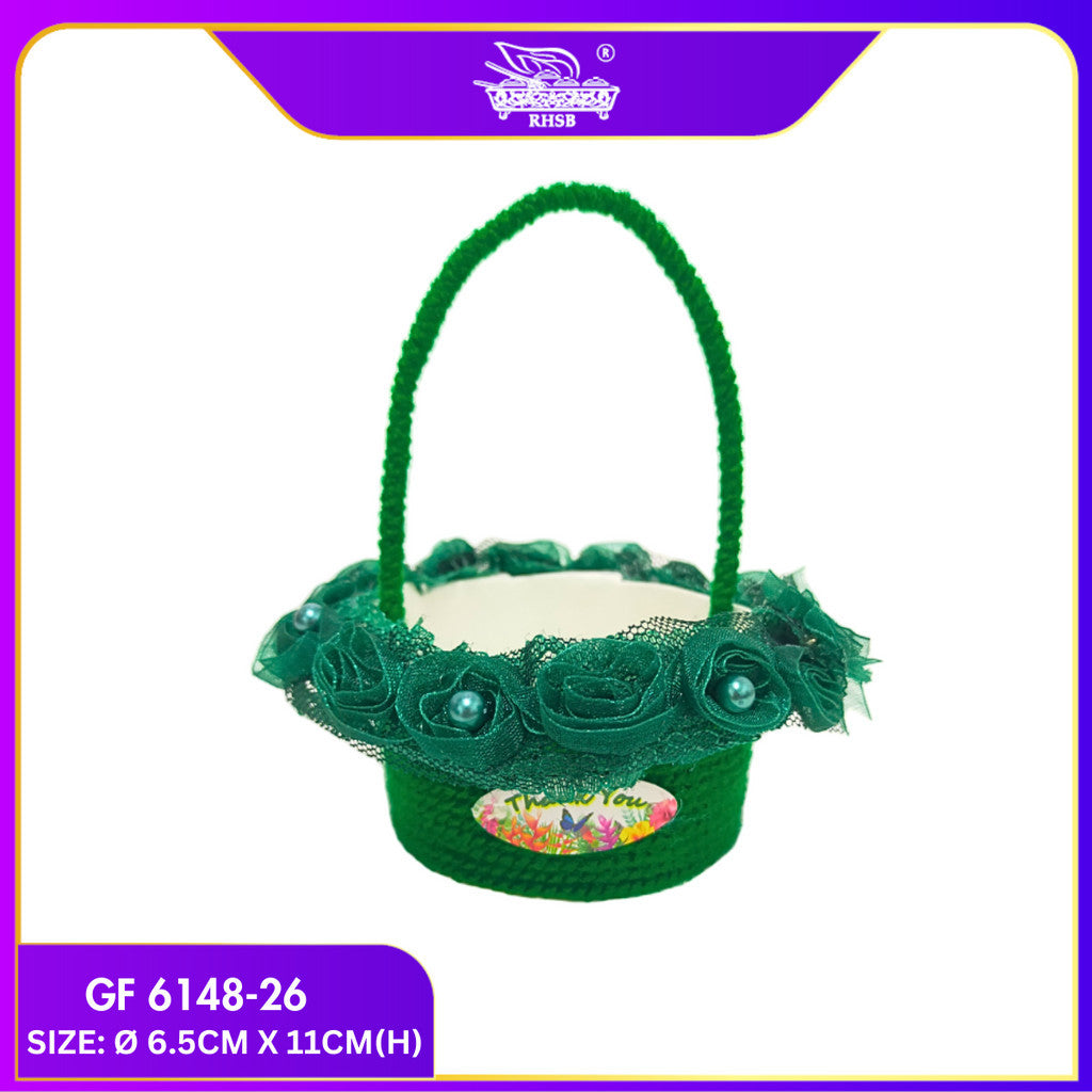 [1 PC] PROMOSI  DOORGIFT BASKET MINI/ BEKAS GULA-GULA /WEDDING DOORGIFT /DOORGIFT CANDY / BEKAS COKLAT GF6148