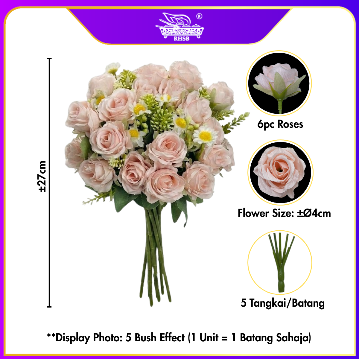 [1 PC] Camelia Rose | Vintage Rose | Artificial Rose | Bunga Rose | Bunga Hiasan | Artificial Flower | AF1971