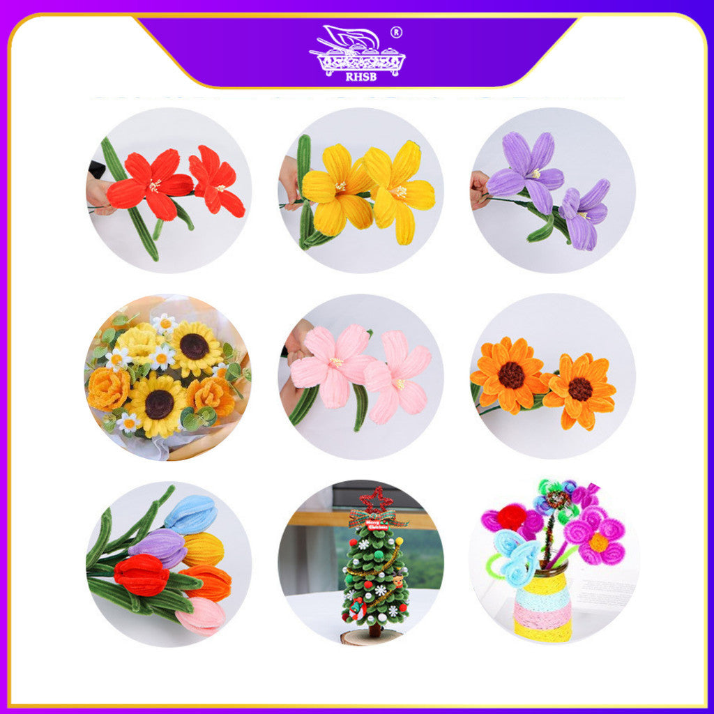 [100 PCS] COLORFUL CHENILLE STEMS/ PIPE CLEANER/ ASSORTED COLOURS ART AND CRAFT/ DAWAI BERBULU 6MM/ TINSEL STEM TS56