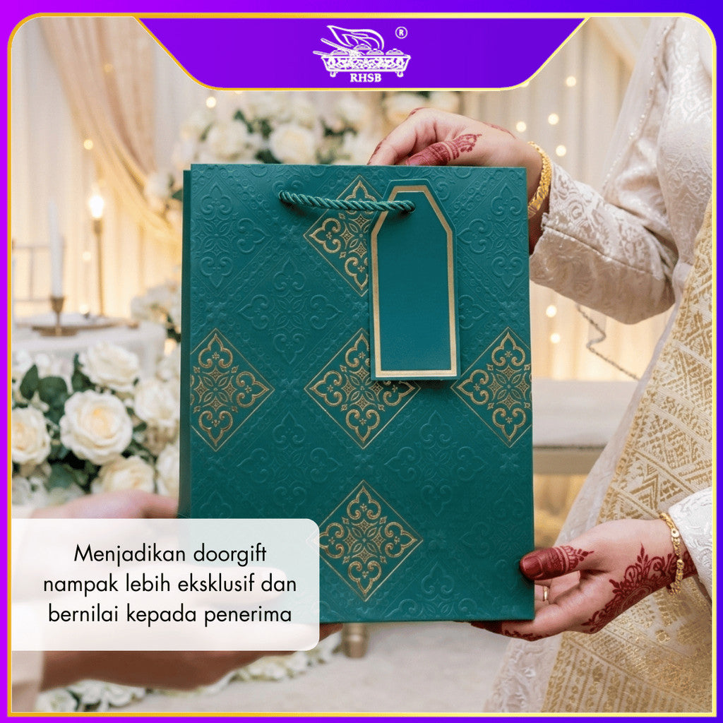 [P10P] PREMIUM  GOLD HOTSTAMPING PAPER BAG / GOODIES BAG / BEG JAMUAN / WEDDING GIFT BAG / DOORGIFT / PB3224