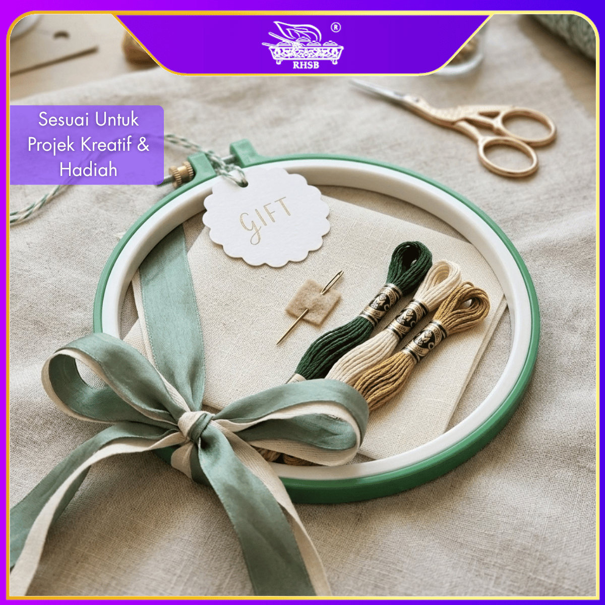 [1 PC] Embroidery Cross Stitch Hoop Embroidery Circle Adjustable | Hoop Ring Embroidery Sewing | Plastic Drum | Wooden Hook EMP16-1MP27