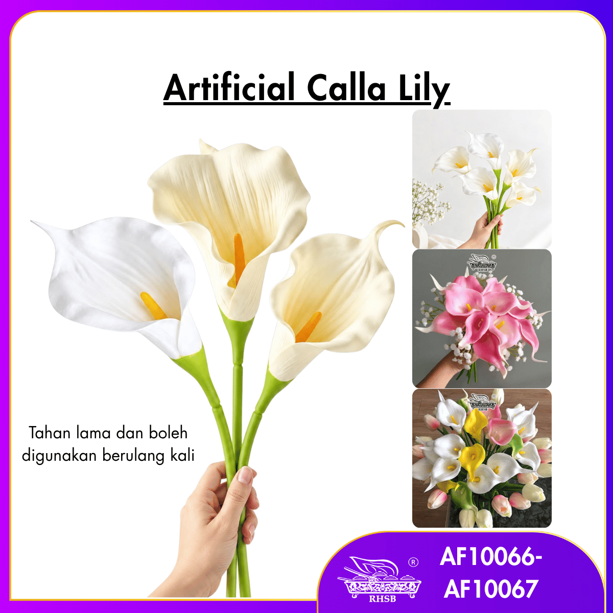 [1 PC]  ARTIFICIAL CALLA LILY / BUNGA LILY / BUNGA HIASAN / ARTIFICIAL FLOWER / HAND BOUQUET WEDDING DECORATION