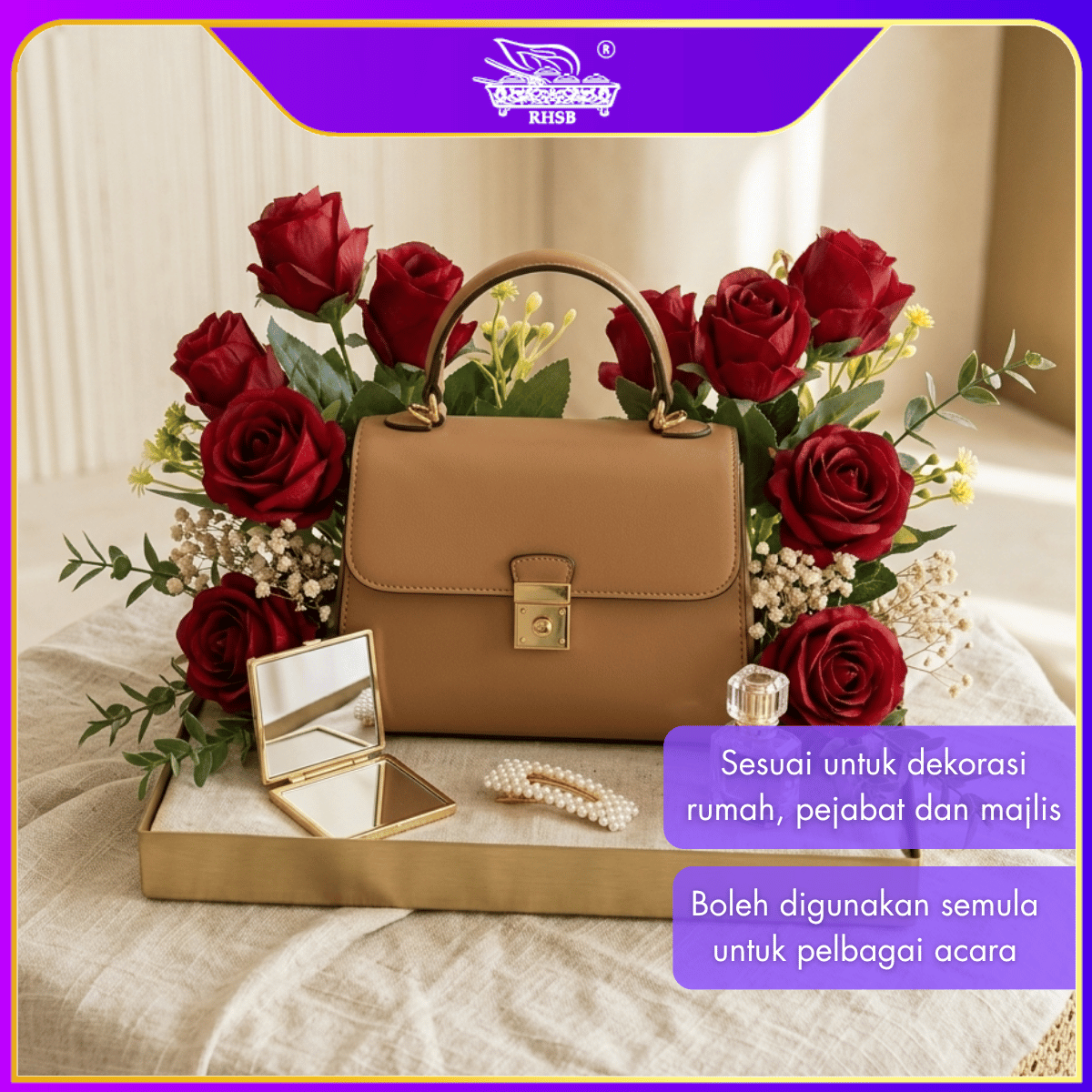 [1 PC] Artificial Silk Rose | Artificial Flower | Hand Bouquet | Living Home Decor | Wedding Deco | Bunga Pelamin Gubahan | AF10020