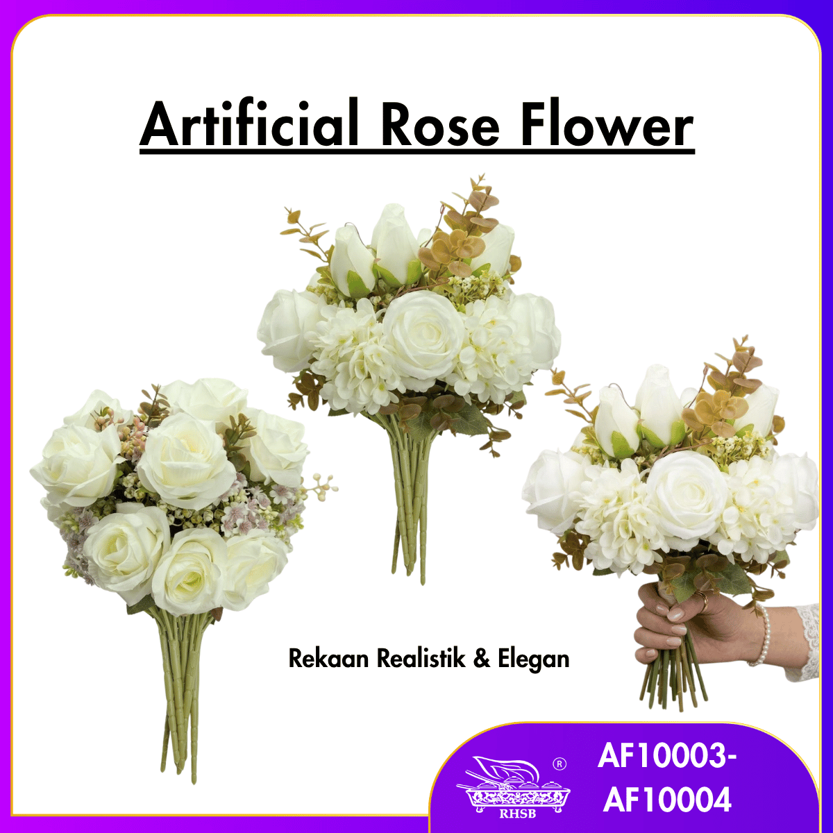 [1 PC] Bunga Rose | Bunga Hiasan | Bunga Ros | Bunga Hantaran | Artificial Rose Flower | AF10003-AF10004