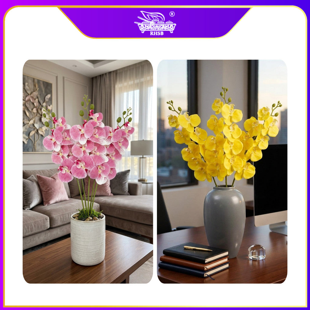 [1 PC] 9/7 Heads Artificial Orchid Latex / Bunga Orkid Hiasan / Orkid Latex / Orkid / Orchid / Bunga Hiasan