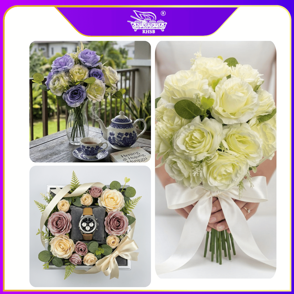 [1PC] Artificial Peony | Tea Rose | Bunga Mum | Artificial Flower | Bunga Hiasan | Wedding Decor | AF10055