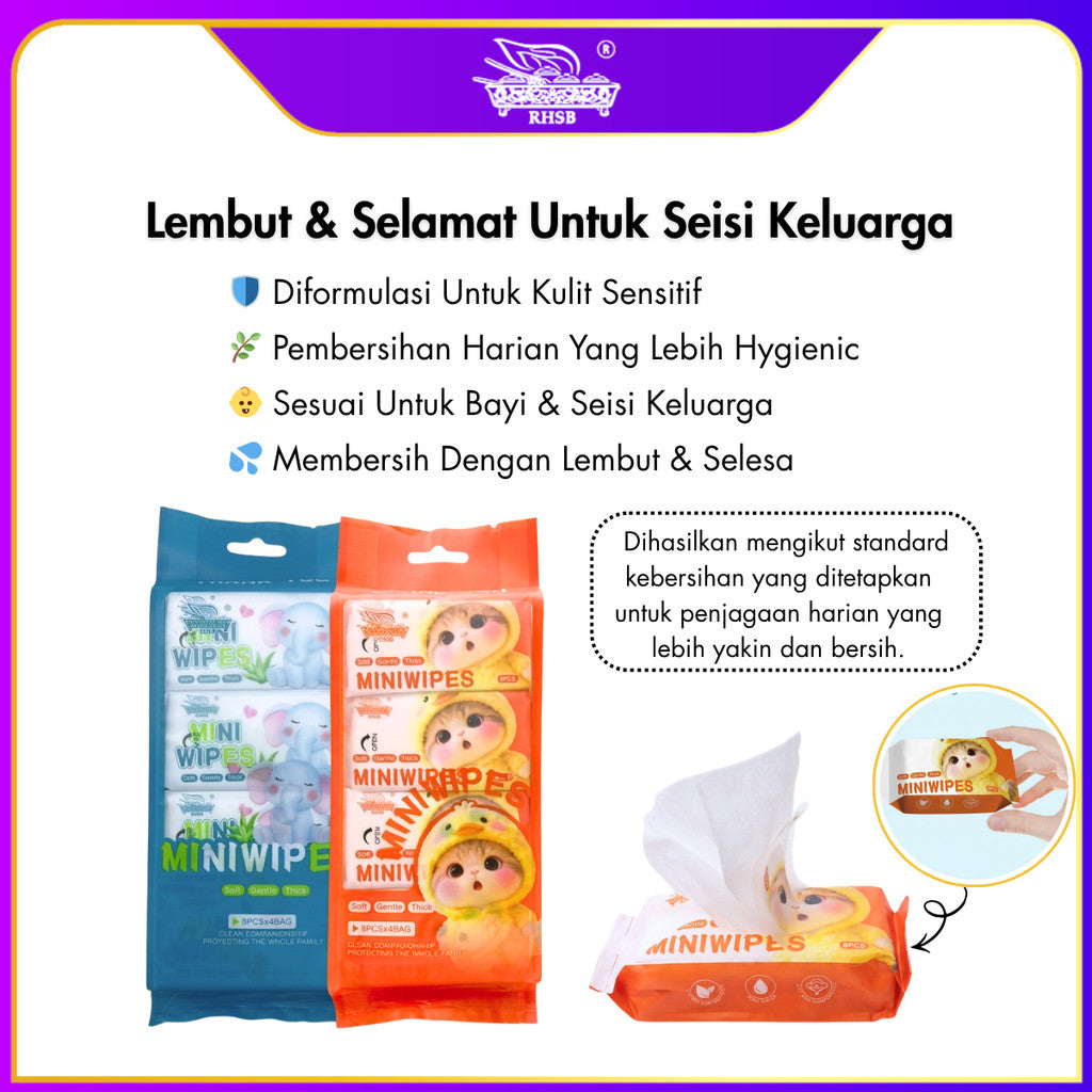 [1 PKT] Mini Wet Tissue Tisu Basah Doorgift Kenduri | Souvenir Kahwin Premium Travel Size