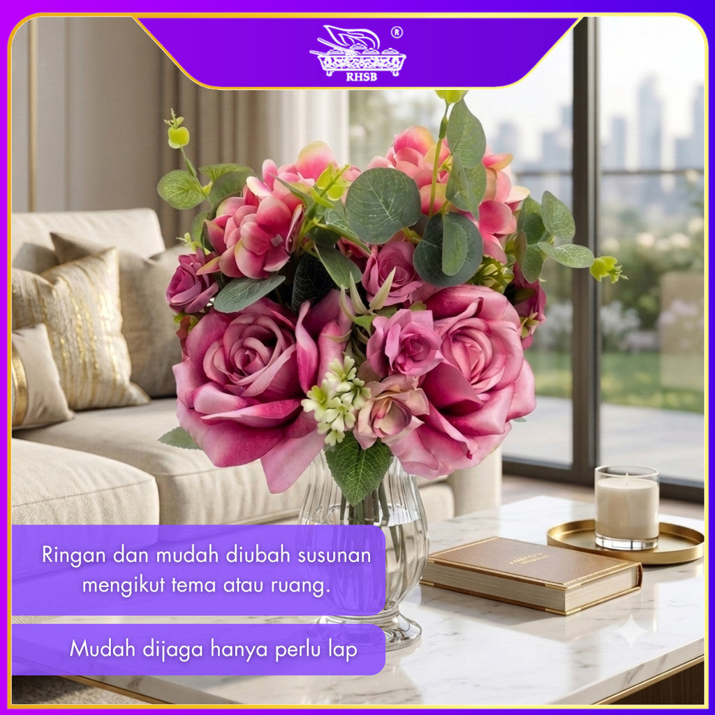 [1 PC] GLITTER ROSE / BUNGA ROSE / BUNGA HIASAN / ARTIFICIAL FLOWER / BUNGA MURAH / AF10049