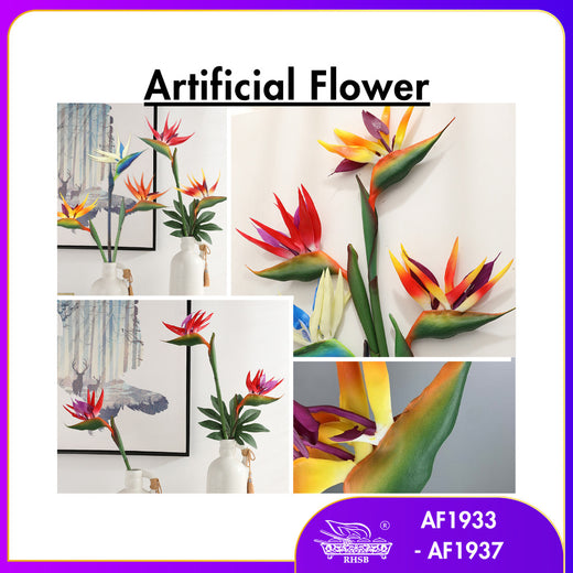 ARTIFICIAL BIRD OF PARADISE/ BUNGA HIASAN/ WEDDING DECORS/ HOME DECORS/ ANTHURIUM/ LARGE GREEN PLANT/ AF1933-AF1937