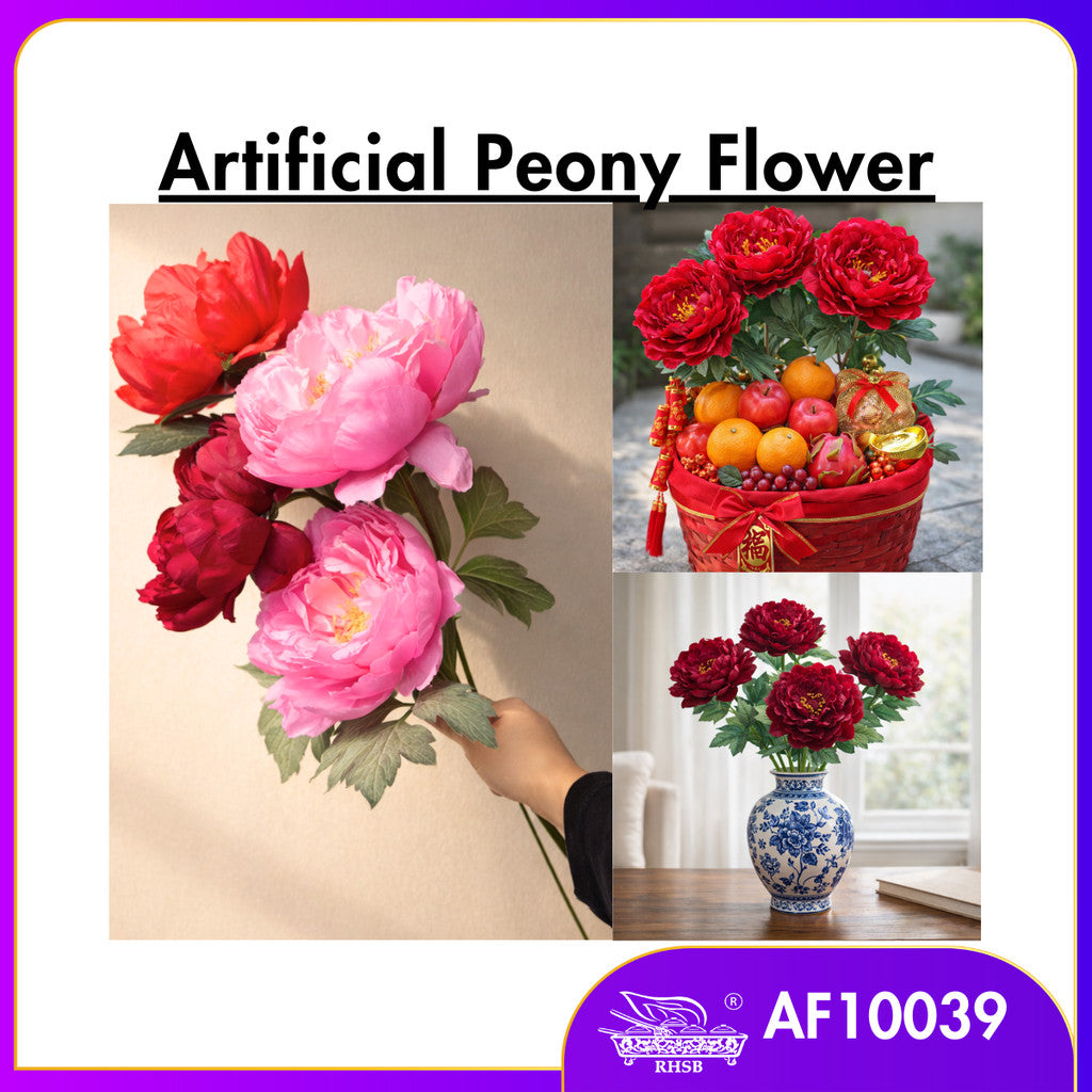 [1PC] Peony Artificial Flower 53cm | Single Flower Head 15cm | Chinese New Year Deco Hamper AF10039