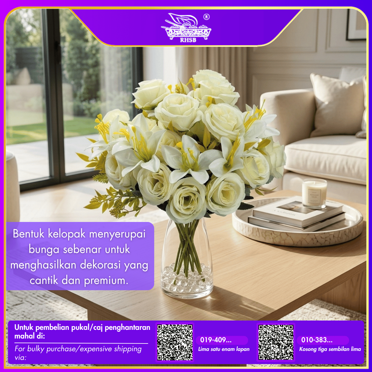[1 PC] Camelia Rose | Hand Bouquet | Bunga Rose | Bunga Peony | Bunga Hiasan | Artificial Flower | AF10022
