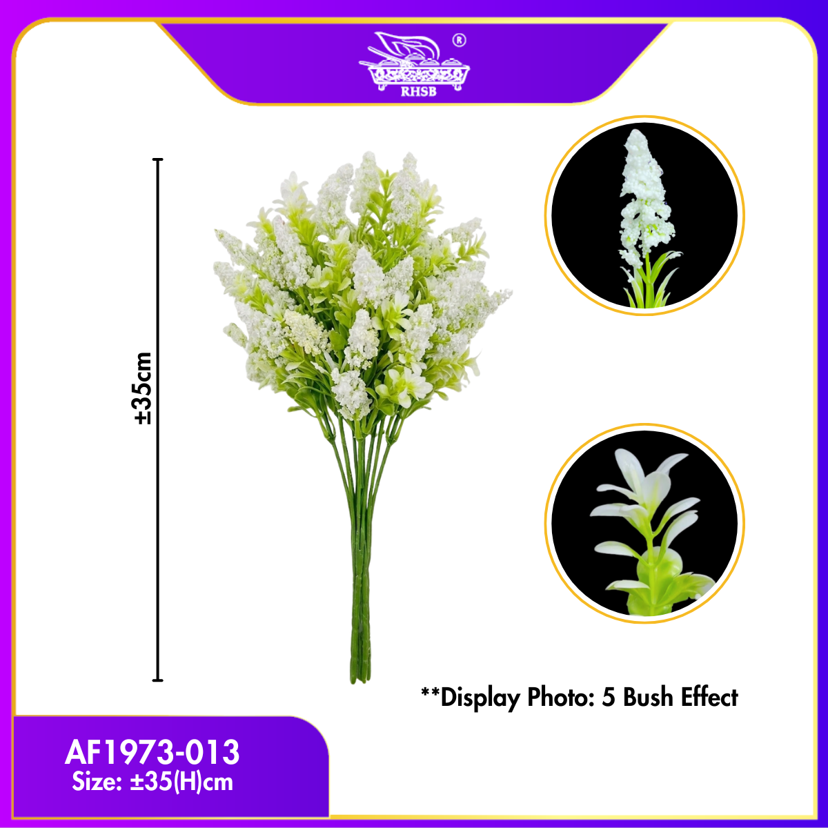 [1 PC] Artificial White Lavender Leaf | Bunga Lavender Putih | Bridal Bouquet / Bunga Hiasan / Home Decoration
