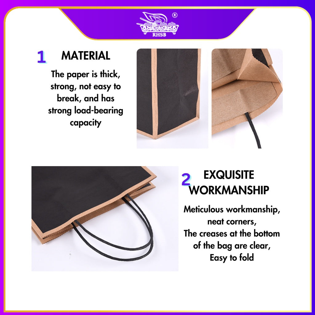 [10 PCS] CRAFT PAPER BAG WITH HANDLE/ WEDDING GIFT BAG/ DOORGIFT BAG/GOODIES BAG /RECYCLABLE BAG/ BEG MURAH/ BAG JAMUAN