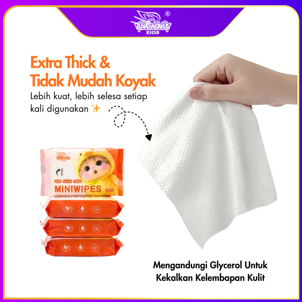 [1 PKT] Mini Wet Tissue Tisu Basah Doorgift Kenduri | Souvenir Kahwin Premium Travel Size