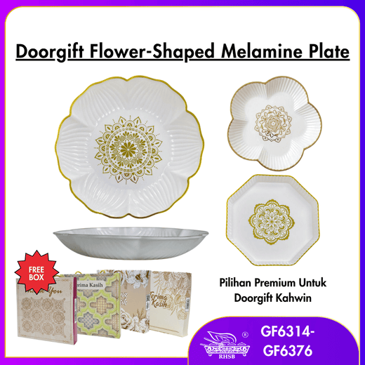 [10 SET] 7 INCH DOORGIFT MANGKUK BUNGA/ DOORGIFT VIP/FLOWER SHAPE PLATE/CENDERAHATI KAHWIN TUNANG/PINGGAN MANGKUK/SOUVENIR HADIAH GF6314-GF6376