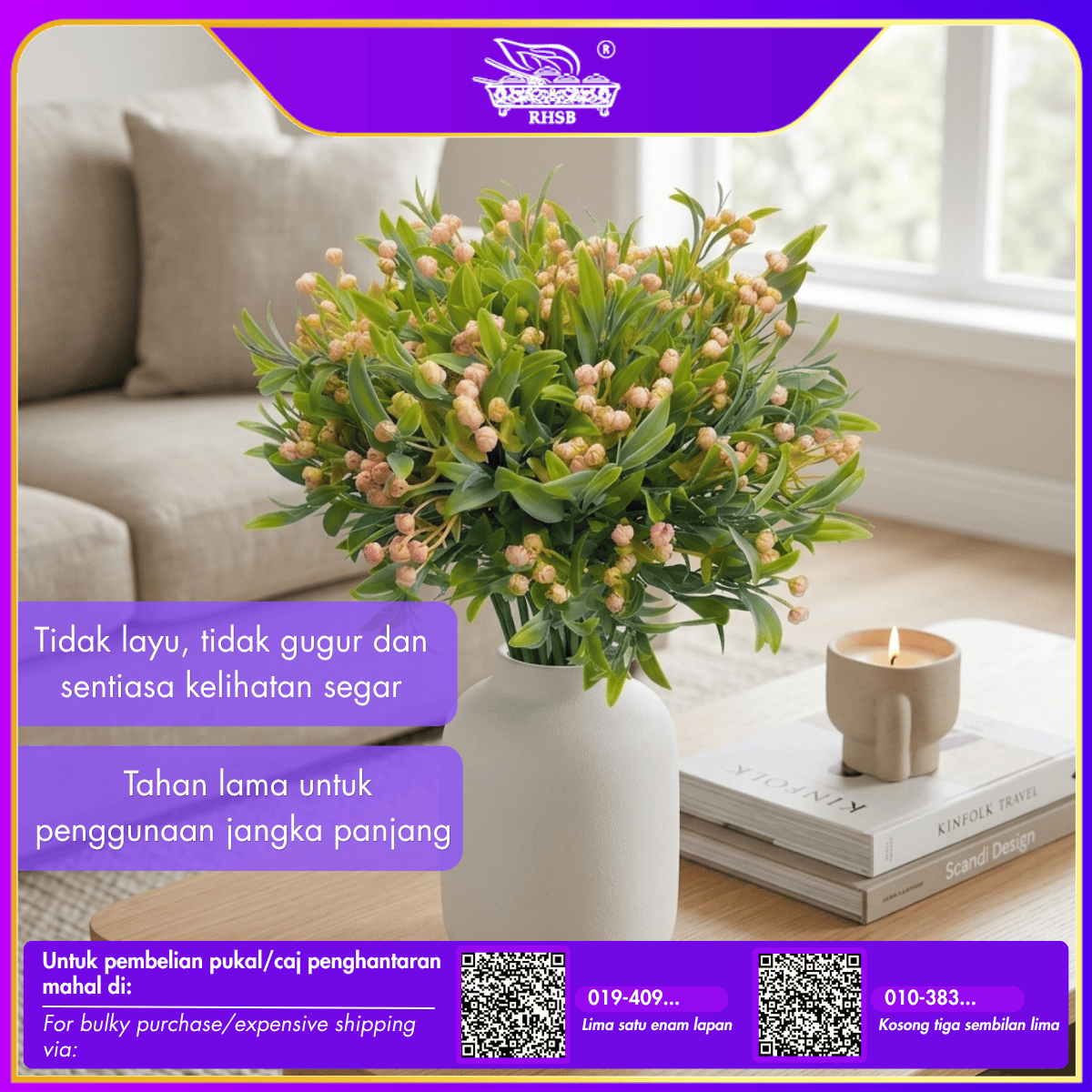 [1 PC] Artificial Baby Breath | Hand Bouquet | Bunga Tangan | Bunga Hiasan | Artificial Flower | AF10054