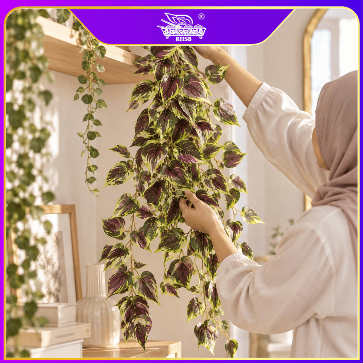 [1 PC] Artificial Wall Hanging Plant / Pokok Hiasan Dinding / Daun Hiasan Tiruan untuk Rumah & Balcony Decor