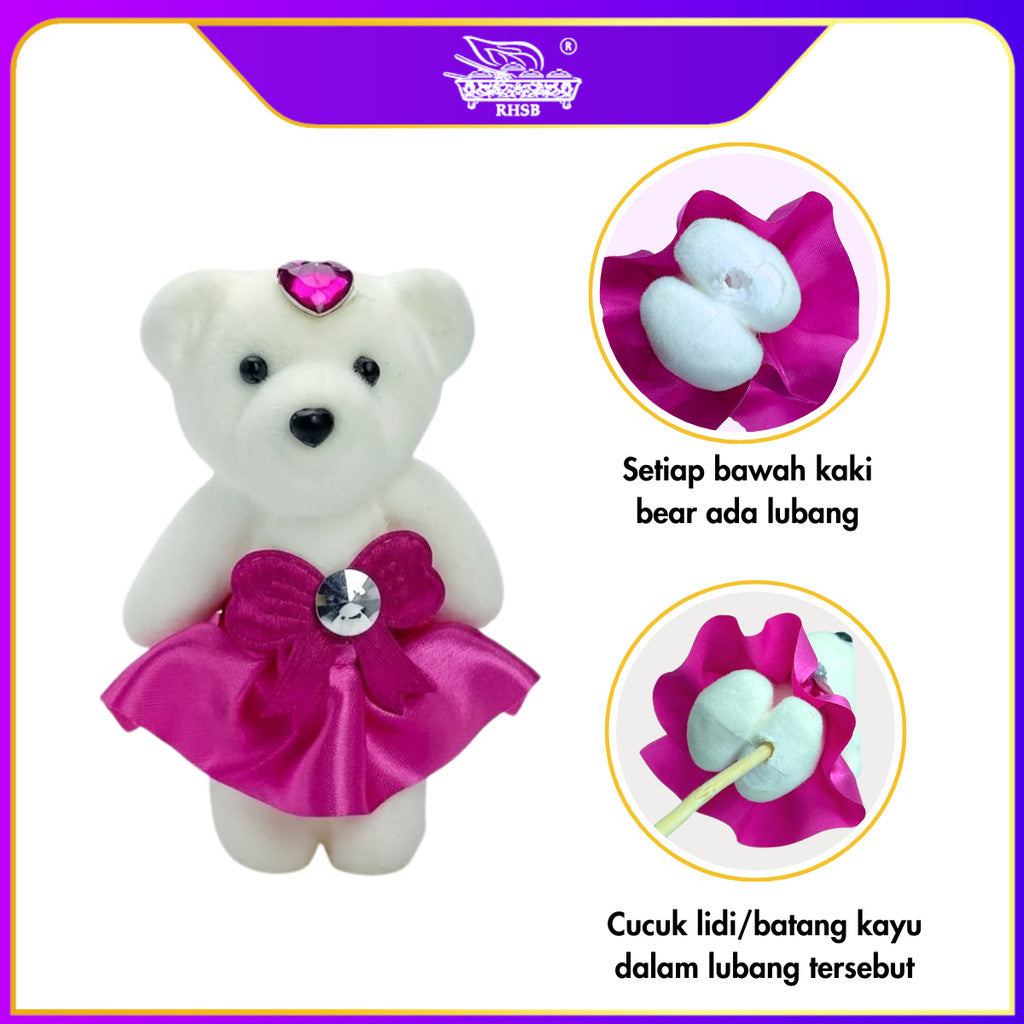 [1PC] Patung Teddy Bear Mini 11CM | Hiasan Bouquet Bunga | Boleh Dicucuk | Bouquet Graduation | Bouquet Hadiah TOY-B149
