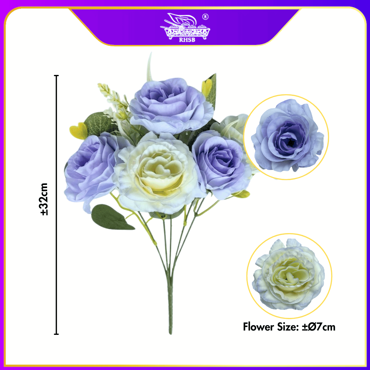 [1PC] Artificial Peony | Tea Rose | Bunga Mum | Artificial Flower | Bunga Hiasan | Wedding Decor | AF10055
