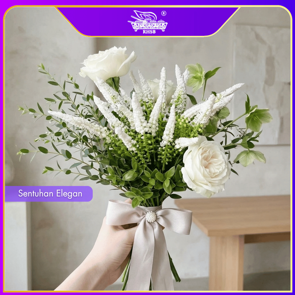 [1 PC] Artificial White Lavender Leaf | Bunga Lavender Putih | Bridal Bouquet / Bunga Hiasan / Home Decoration