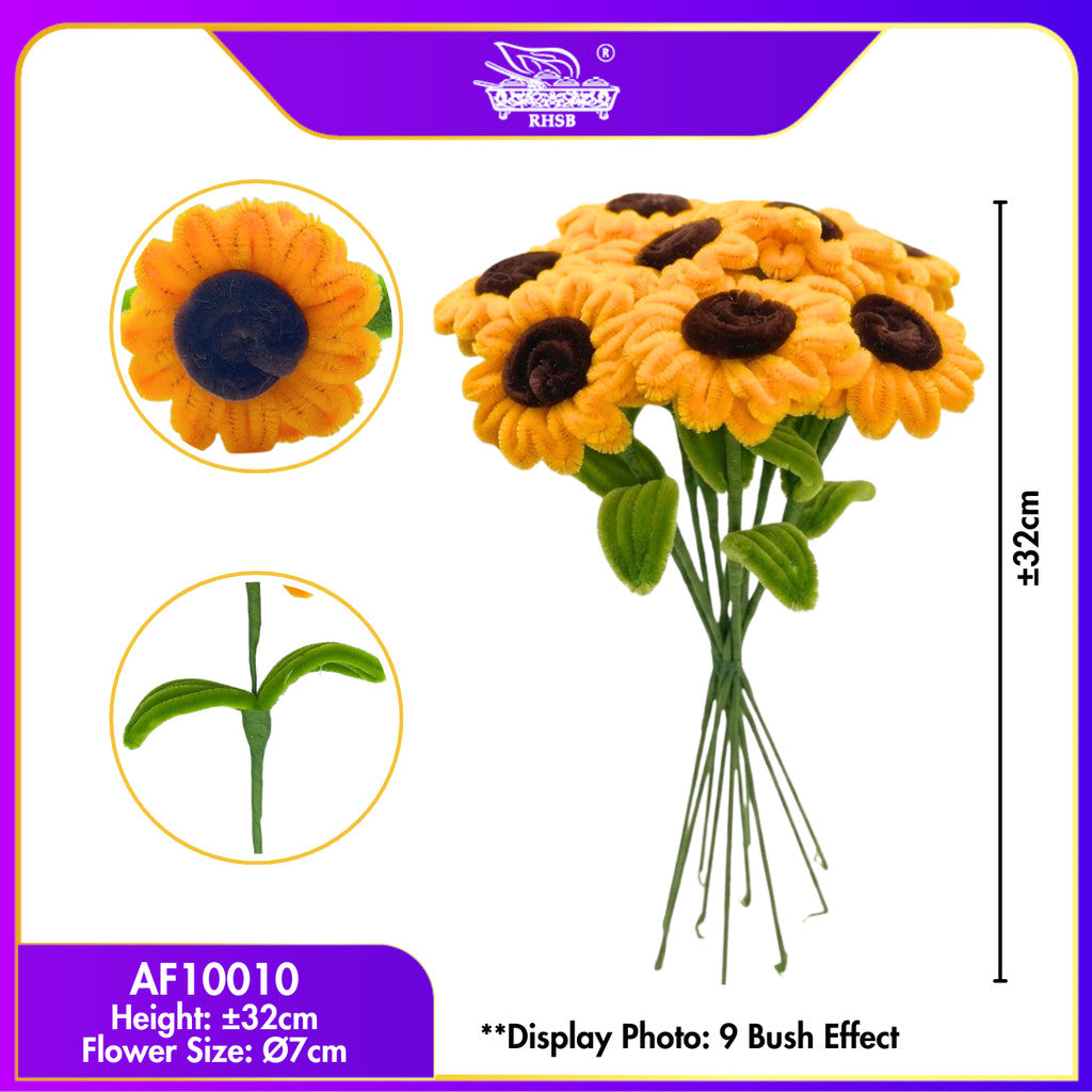 [1PC] Handmade Bunga Kawat Bulu Matahari | Sunflower Chenille Stem | Hadiah Graduation Birthday AF10009-AF10011