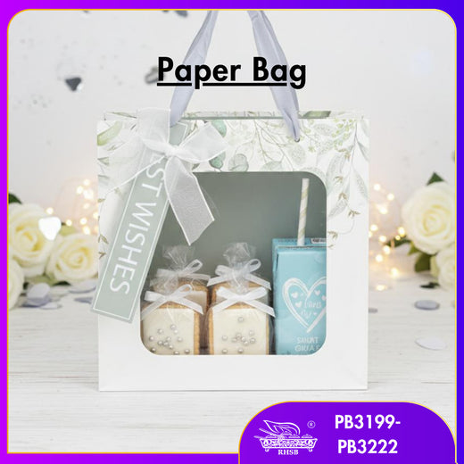 [1PC] Paper Bag Tingkap Transparent Putih | Beg Kertas Tingkap | Doorgift Kahwin Hantaran Jamuan PB3199