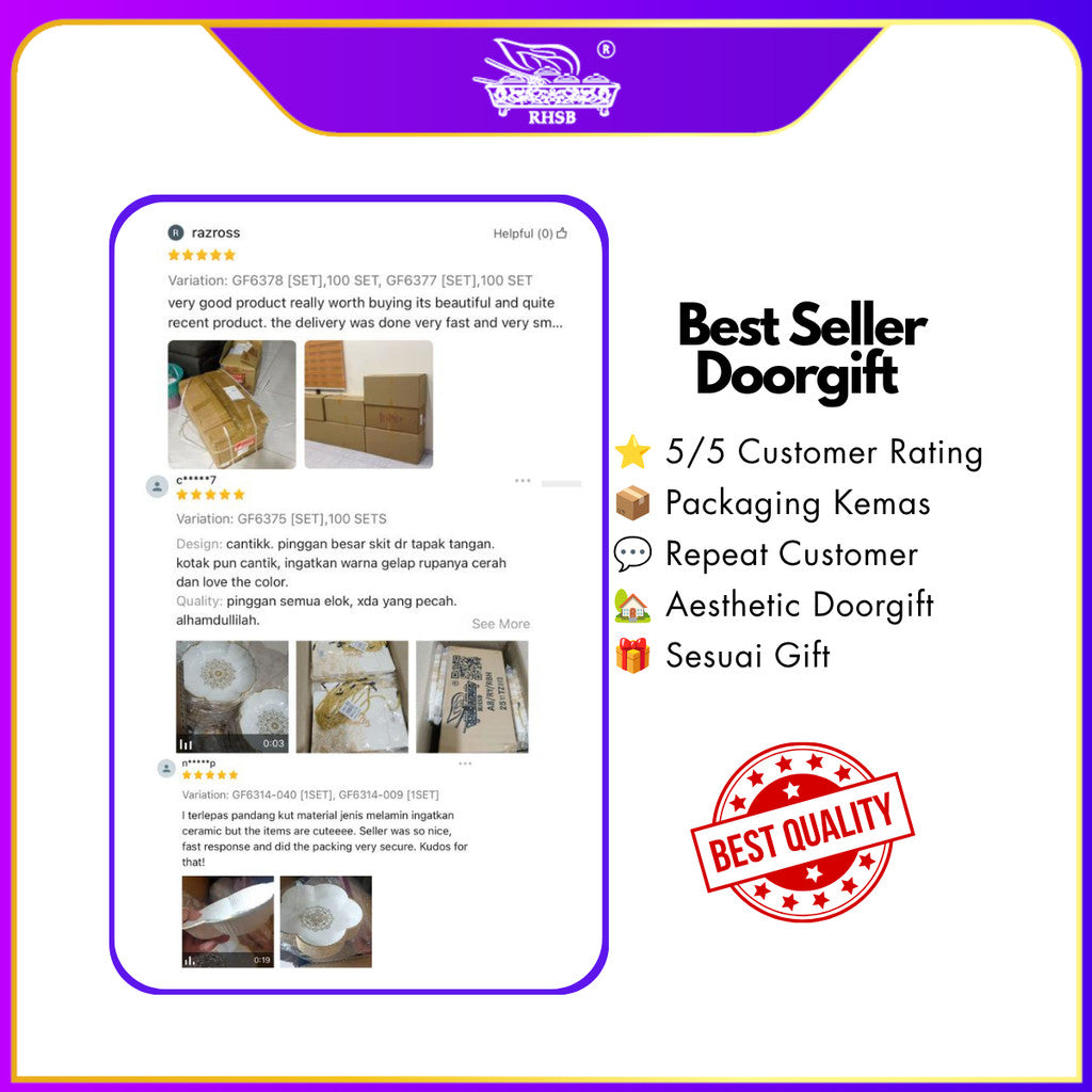 [10 SET] 7 INCH DOORGIFT MANGKUK BUNGA/ DOORGIFT VIP/FLOWER SHAPE PLATE/CENDERAHATI KAHWIN TUNANG/PINGGAN MANGKUK/SOUVENIR HADIAH GF6314-GF6376