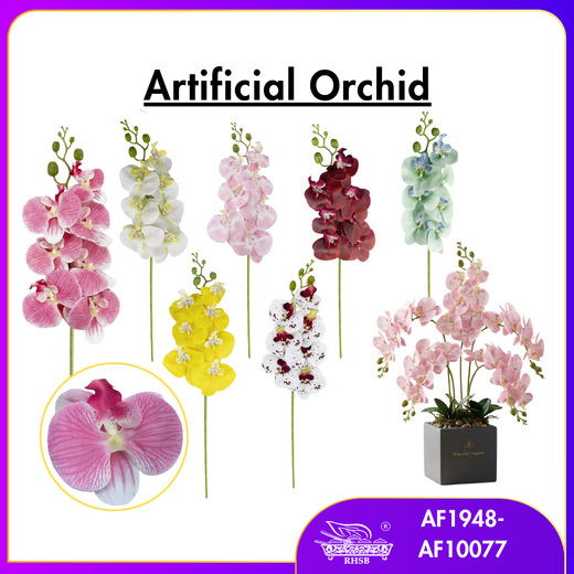 [1 PC] Artificial Orchid Latex 77cm | Bunga Orkid Latex Hiasan  AF10077