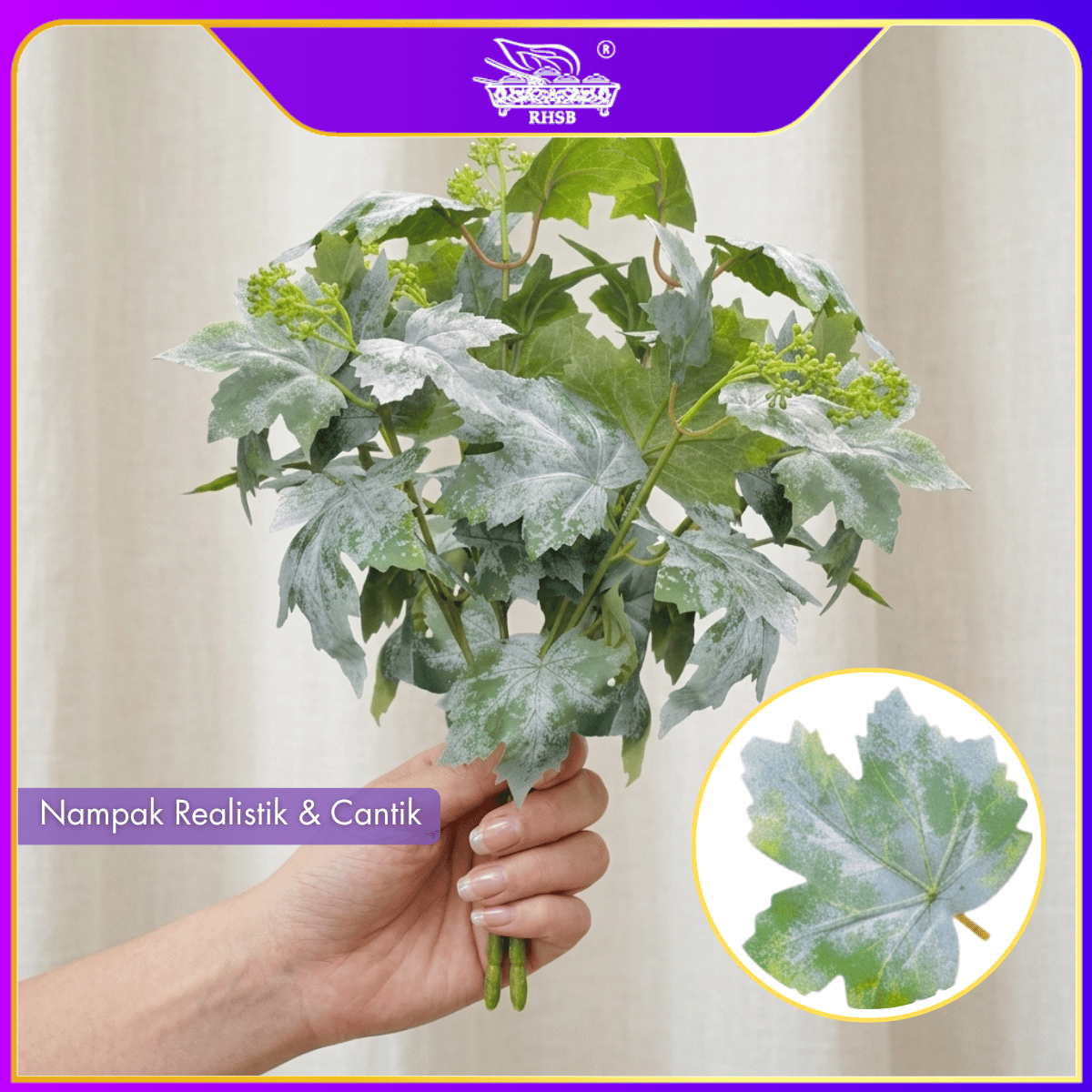 [1PC] Daun Maple & Anggur Tiruan 42CM | Artificial Leaf Branch Home Decoration AF1960