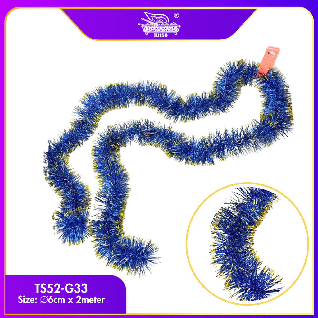 [1 PC] 2METER TINSEL GARLAND / TINSEL HIASAN / DECO RAYA / CHRISTMAS BALL / RAYA TINSEL / CHRISTMAS DECORATION / TINSEL DECO