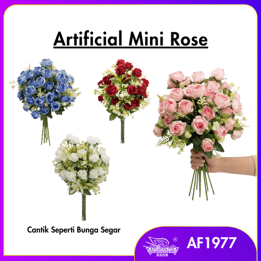 [1PC] Artificial Mini Roses | Mini Rose Bunga Mawar | Bunga Tiruan Kecil | Gubahan Hantaran Pelamin | Wedding | Doorgift | Home Decoration AF1977
