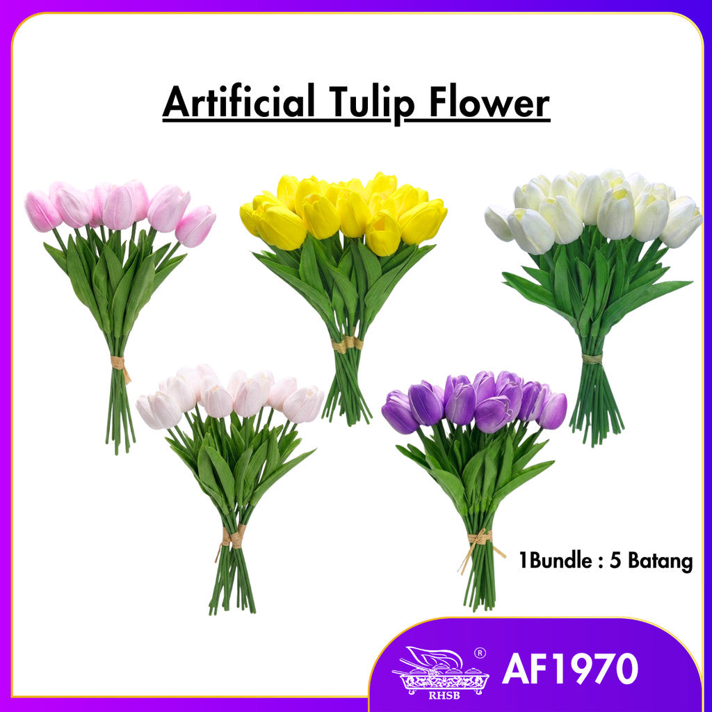 [1PC] ARTIFICIAL TULIP/ BOUQUET BRIDAL/ BUNGA HIASAN/ WEDDING DECORATION/ DINING TABLE DECOR/ BUNGA TULIP HIASAN/ AF1970