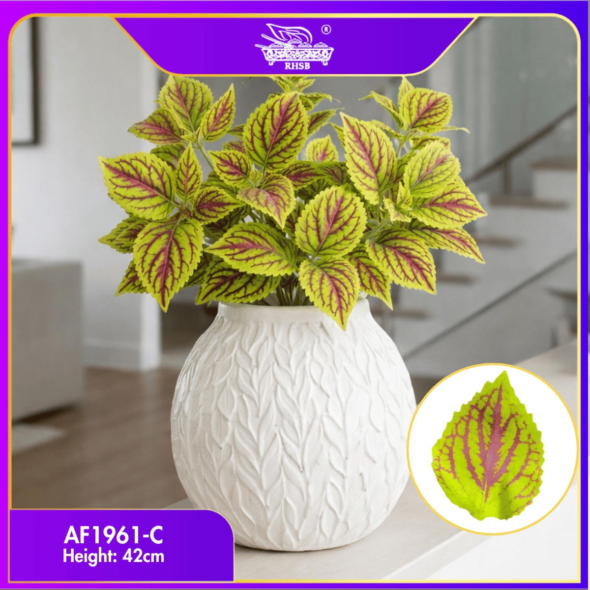 [1PC] Premium Artificial Coleus Plant Decor | Pokok Ati-Ati Tiruan Untuk Home & Office Decoration AF1961