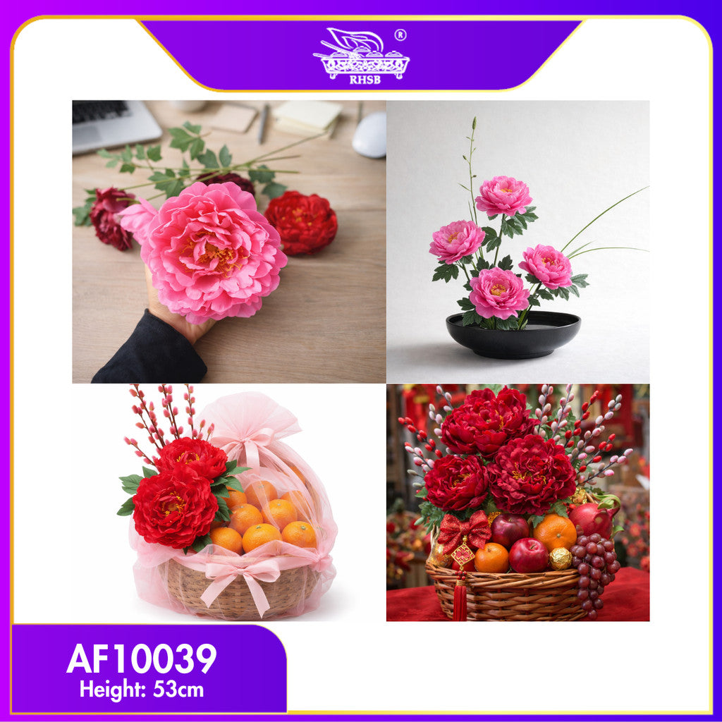 [1PC] Peony Artificial Flower 53cm | Single Flower Head 15cm | Chinese New Year Deco Hamper AF10039