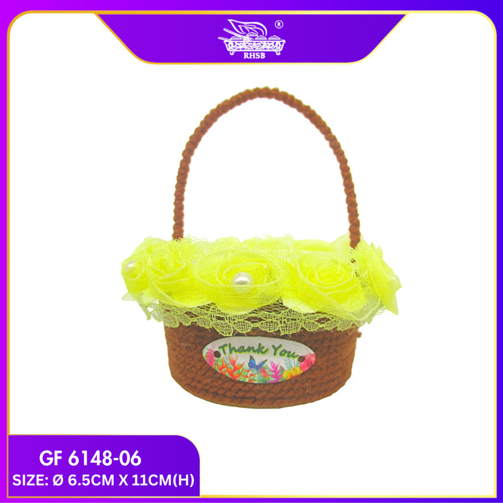 [1 PC] PROMOSI  DOORGIFT BASKET MINI/ BEKAS GULA-GULA /WEDDING DOORGIFT /DOORGIFT CANDY / BEKAS COKLAT GF6148