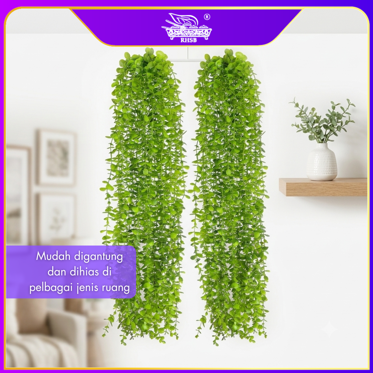 [1 PC] Artificial Leaf | Daun Jurai | Green Leaves | Garlands Hanging Leaf | Daun Hiasan | Home Deco | LF4612-LF4613