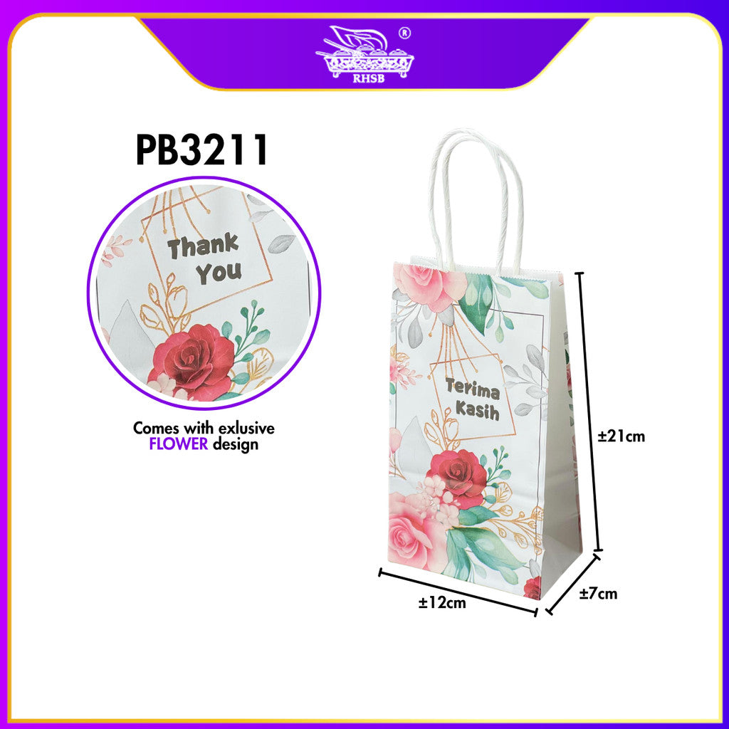 [10PCS] CRAFT PAPER BAG/ BEG MURAH/ BAG JAMUAN/ WEDDING GIFT BAG/ DOORGIFT/ THANKYOU PAPER BAG / GOODIES BAG/ PB3210-3213